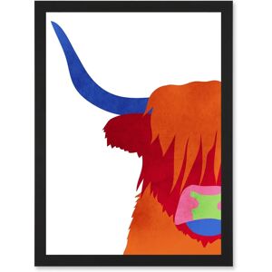 Artery8 - Bright Highland Cow - Colourful - Framed Wall Art Artery8 - Bright Highland Cow - Colourful - Framed Wall Art