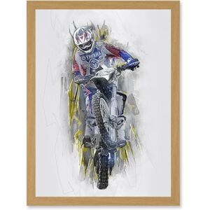 Artery8 - Motor Dirt Bike Motocross Graphic Artwork - Light Oak - A4 - Framed Wall Art Print Artery8 - Motor Dirt Bike Motocross Graphic Artwork - Light Oak - A4 - Framed Wall Art Print