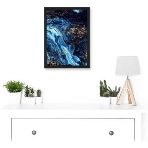 Artery8 - Abstract Dark Blue Gold Pour Watercolour - A4 - Art Artery8 - Abstract Dark Blue Gold Pour Watercolour - A4 - Art
