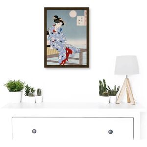 Artery8 - Chikanobu Japan Geisha Pier Moon - A4 - Wall Art Print Artery8 - Chikanobu Japan Geisha Pier Moon - A4 - Wall Art Print