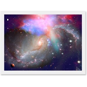 Artery8 Spiral Galaxy Cosmos Artwork - A4 White Framed Wall Art Artery8 Spiral Galaxy Cosmos Artwork - A4 White Framed Wall Art