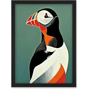 Artery8 - Puffin Portrait - A4 - Black Frame - Wall Art Print Artery8 - Puffin Portrait - A4 - Black Frame - Wall Art Print