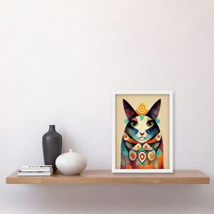Artery8 - Quirky Boho Cat Artwork - A4 - Wall Art Print Artery8 - Quirky Boho Cat Artwork - A4 - Wall Art Print