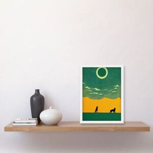 Artery8 - Abstract Wolves - Green - A4 - Wall Art Artery8 - Abstract Wolves - Green - A4 - Wall Art