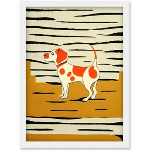 Artery8 - Beagle - Orange on Mustard - Framed Wall Art Artery8 - Beagle - Orange on Mustard - Framed Wall Art