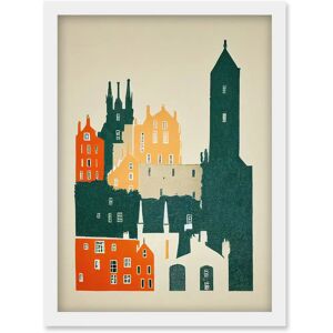 Artery8 - Edinburgh Old Town Retro Street Illustration - A4 - Wall art print Artery8 - Edinburgh Old Town Retro Street Illustration - A4 - Wall art print