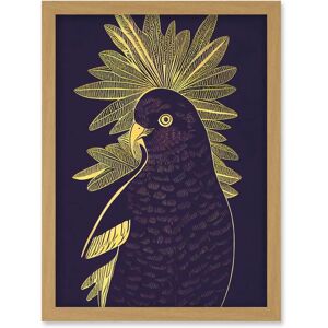 Artery8 - Parrot Tropical Plant Illustration - Dark Purple - A4 - Wall Art Artery8 - Parrot Tropical Plant Illustration - Dark Purple - A4 - Wall Art
