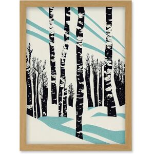 Artery8 - Birch Tree Forest in Winter - Framed Wall Art - A4 Artery8 - Birch Tree Forest in Winter - Framed Wall Art - A4