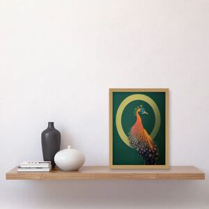 Artery8 - Peacock - Green Gold Orange - Wall Art Print Artery8 - Peacock - Green Gold Orange - Wall Art Print