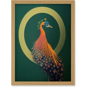 Artery8 - Peacock - Green Gold Orange - Wall Art Print Artery8 - Peacock - Green Gold Orange - Wall Art Print
