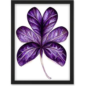 Artery8 - Six Clover - Purple on White - A4 - Framed Wall Art Artery8 - Six Clover - Purple on White - A4 - Framed Wall Art