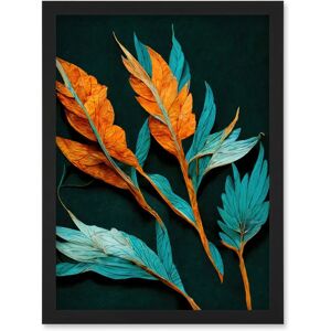 Artery8 - Framed - Teal - Orange - Wall Art Artery8 - Framed - Teal - Orange - Wall Art