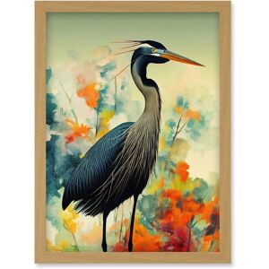 Artery8 - Heron Bird in Abstract Field - A4 Artery8 - Heron Bird in Abstract Field - A4