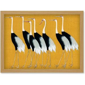Artery8 - Ogata Korin Birds - Mustard Yellow - Wall Art Artery8 - Ogata Korin Birds - Mustard Yellow - Wall Art