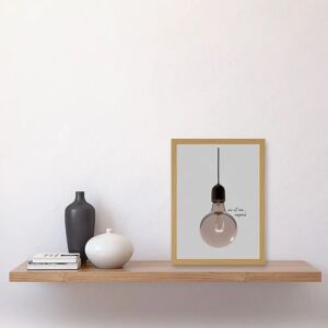 Artery8 - Light Bulb - Peach Pink - A4 - Framed Wall Art Artery8 - Light Bulb - Peach Pink - A4 - Framed Wall Art