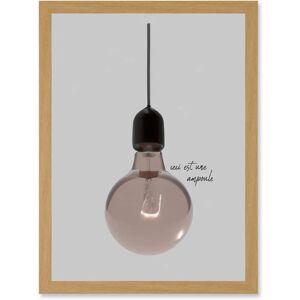 Artery8 - Light Bulb - Peach Pink - A4 - Framed Wall Art Artery8 - Light Bulb - Peach Pink - A4 - Framed Wall Art