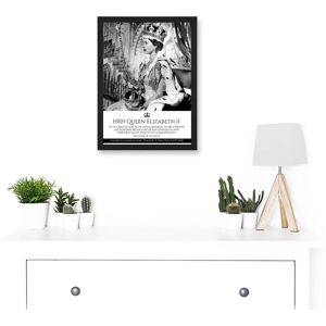 Artery8 HRH Queen Elizabeth II Coronation Portrait Commemorative Artwork - A4 - framed - black - art print Artery8 HRH Queen Elizabeth II Coronation Portrait Commemorative Artwork - A4 - framed - black - art print