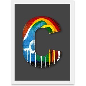 Artery8 - Letter C Rainbow - Multi-color - Framed Wall Art Artery8 - Letter C Rainbow - Multi-color - Framed Wall Art