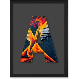 Artery8 Letter A - Orange - A4 - Framed Wall Art Print Artery8 Letter A - Orange - A4 - Framed Wall Art Print