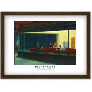 Artery8 - Edward Hopper Nighthawks - brown - A4 - Art print Artery8 - Edward Hopper Nighthawks - brown - A4 - Art print