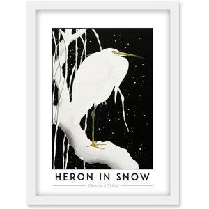Artery8 - Ohara Koson Heron In Snow - Framed - A4 - Artwork Artery8 - Ohara Koson Heron In Snow - Framed - A4 - Artwork