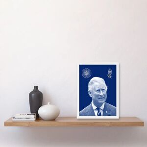 Artery8 - King Charles III Coronation - Royal Blue Portrait - Crest Emblem - Wall Art Print Artery8 - King Charles III Coronation - Royal Blue Portrait - Crest Emblem - Wall Art Print