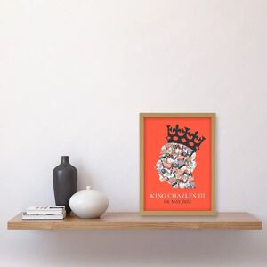 Artery8 King Charles III Coronation Date - Red - Framed A4 Wall Art Artery8 King Charles III Coronation Date - Red - Framed A4 Wall Art