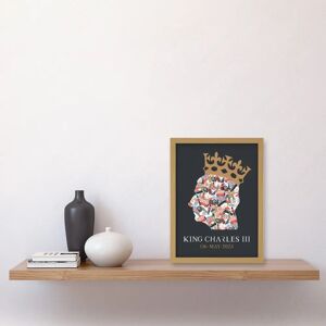 Artery8 - King Charles III Coronation British Symbol - Grey - A4 - Wall Art Print Artery8 - King Charles III Coronation British Symbol - Grey - A4 - Wall Art Print