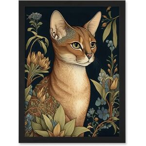 Artery8 - Abyssinian Cat with Flowers - A4 - Wall Art Print Artery8 - Abyssinian Cat with Flowers - A4 - Wall Art Print