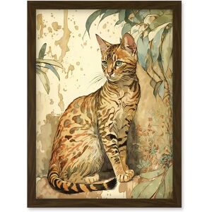 Artery8 - Marble Coat Bengal Cat - Wall Art Print Artery8 - Marble Coat Bengal Cat - Wall Art Print