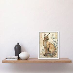 Artery8 - Caracal Cat - Teal - A4 - Wall Art Print Artery8 - Caracal Cat - Teal - A4 - Wall Art Print