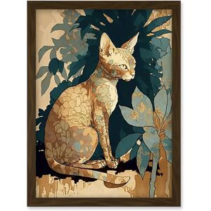 Artery8 - Devon Rex Cat with Flower Pattern Fur - Wall Art Artery8 - Devon Rex Cat with Flower Pattern Fur - Wall Art