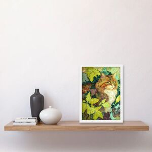 Artery8 - Ginger Cat Bush Tree - Framed - Wall Art Print Artery8 - Ginger Cat Bush Tree - Framed - Wall Art Print