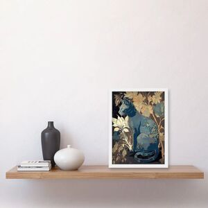 Artery8 - Russian Blue Cat - Autumn Plants - Wall Art Print Artery8 - Russian Blue Cat - Autumn Plants - Wall Art Print