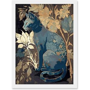 Artery8 - Russian Blue Cat - Autumn Plants - Wall Art Print Artery8 - Russian Blue Cat - Autumn Plants - Wall Art Print