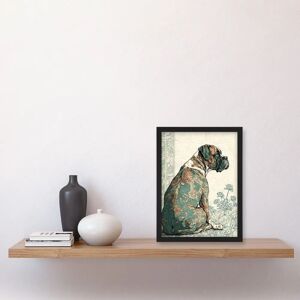 Artery8 Boxer Dog Floral Pattern Fur Coat - A4 Wall Art Artery8 Boxer Dog Floral Pattern Fur Coat - A4 Wall Art