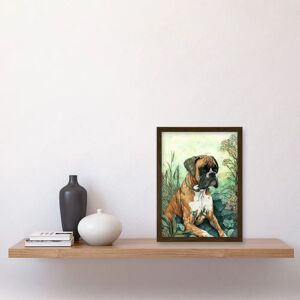 Artery8 - Boxer Dog in Flower Field - Wall Art Print Artery8 - Boxer Dog in Flower Field - Wall Art Print
