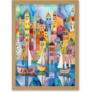 Artery8 Marina - A4 - light oak - framed - Wall art print Artery8 Marina - A4 - light oak - framed - Wall art print