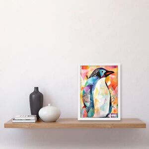 Artery8 Polygon Colour Penguin - A4 - Framed - Wall Art Artery8 Polygon Colour Penguin - A4 - Framed - Wall Art