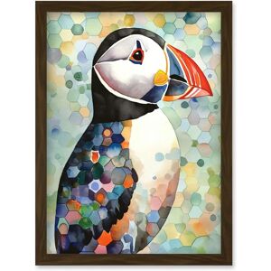 Artery8 Puffin Bird Portrait - Pastel - A4 - Framed - Art print Artery8 Puffin Bird Portrait - Pastel - A4 - Framed - Art print
