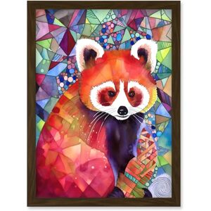Artery8 - Red Panda Polygon - Folk Art - A4 - Framed Wall Art Artery8 - Red Panda Polygon - Folk Art - A4 - Framed Wall Art