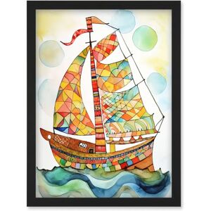 Artery8 - Sail Ship - A4 - Black - Framed Wall Art Print Artery8 - Sail Ship - A4 - Black - Framed Wall Art Print