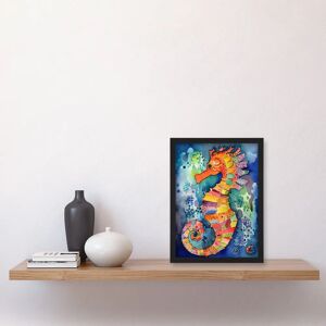Artery8 - Seahorse Folk Art - Framed - A4 - Wall art print Artery8 - Seahorse Folk Art - Framed - A4 - Wall art print