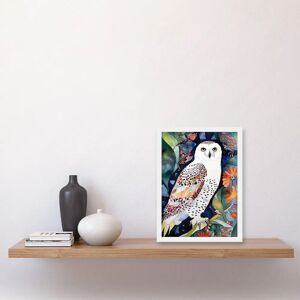 Artery8 - Snowy Owl On Blooming Tree - Framed - Wall Art Artery8 - Snowy Owl On Blooming Tree - Framed - Wall Art