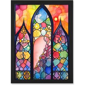 Artery8 - Stained Glass Window - Black - A4 - Wall Art Print Artery8 - Stained Glass Window - Black - A4 - Wall Art Print