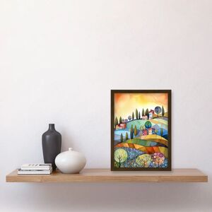 Artery8 - Italian Countryside - Brown - A4 - Wall Art Artery8 - Italian Countryside - Brown - A4 - Wall Art