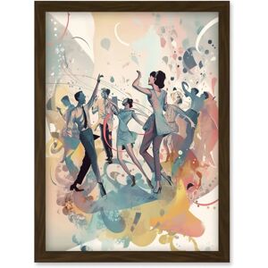Artery8 - People Dancing to Music on the Dancefloor - Brown - Framed - A4 - Art print Artery8 - People Dancing to Music on the Dancefloor - Brown - Framed - A4 - Art print