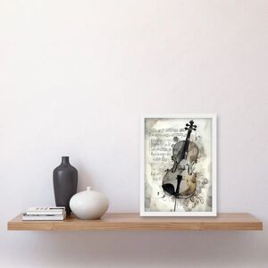 Artery8 - Violin Illustration - A4 White - Wall Art Print Artery8 - Violin Illustration - A4 White - Wall Art Print