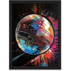 Artery8 - Disco Ball - Black - A4 - Framed Wall Art Artery8 - Disco Ball - Black - A4 - Framed Wall Art