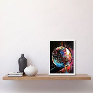 Artery8 - Disco Ball - White - A4 - Wall Art Artery8 - Disco Ball - White - A4 - Wall Art